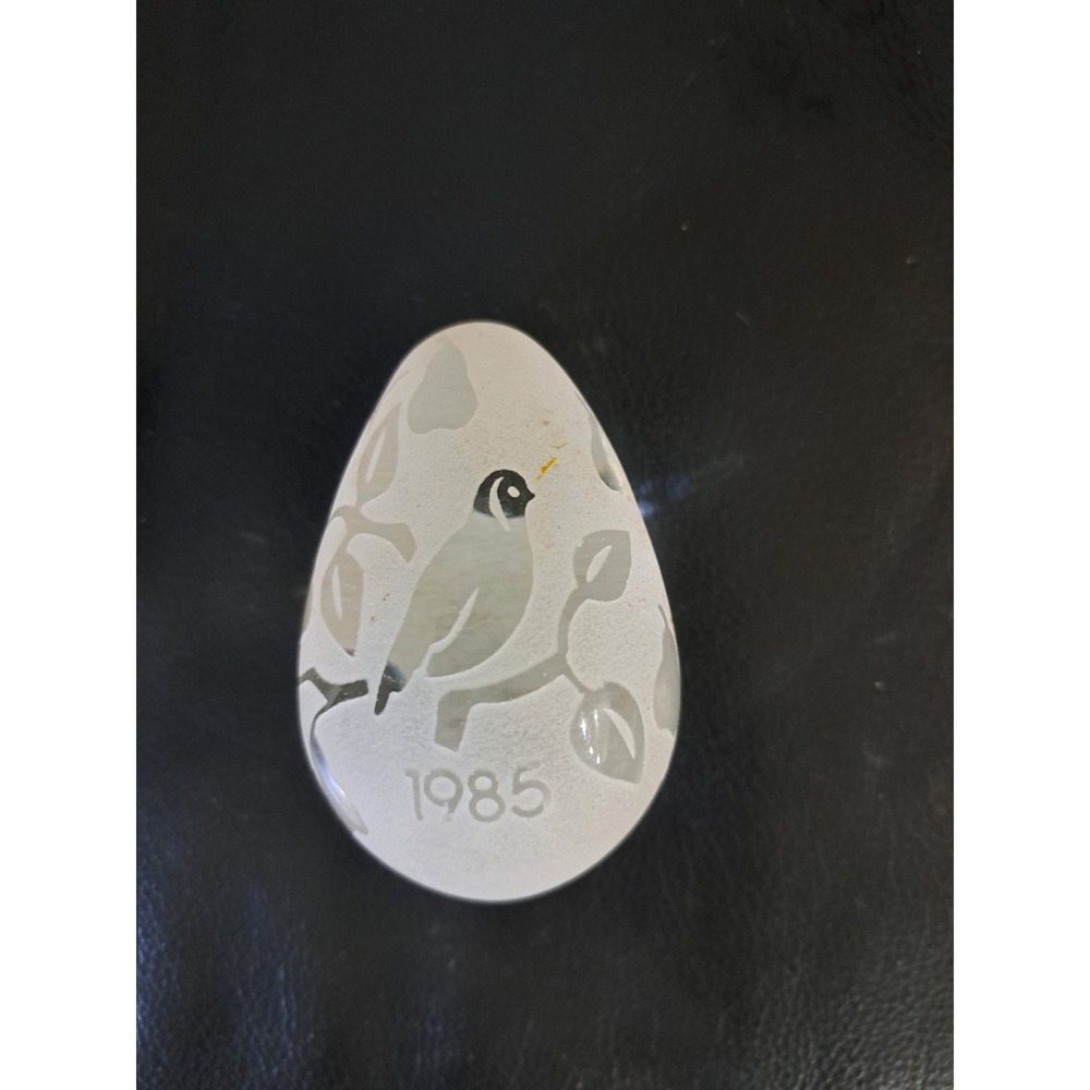 Frosted Glass 12 Days of Christmas Partridge in a Pear Tree Paperweight ~3x2"